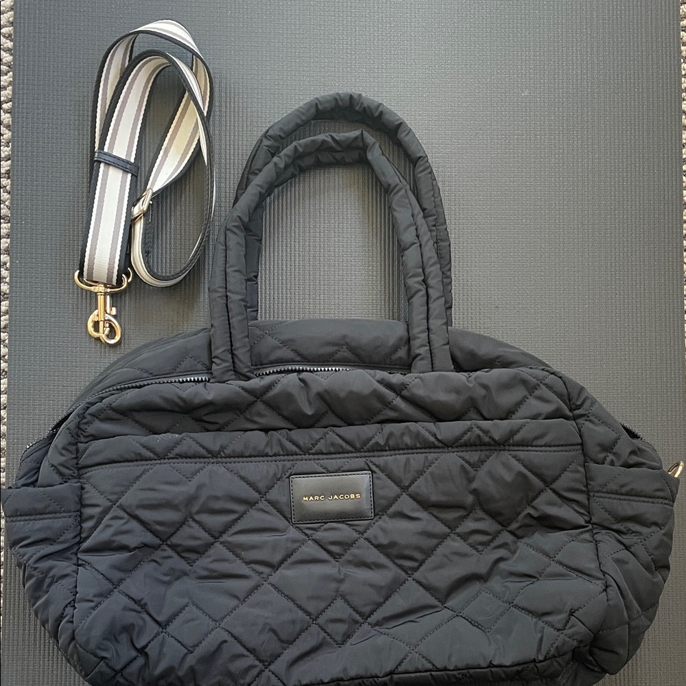 Black Quilted Weekender Bag